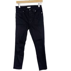 Good American 6 / 28 Black Good Legs Crop Jeans Cotton Stretch Skinny High Rise